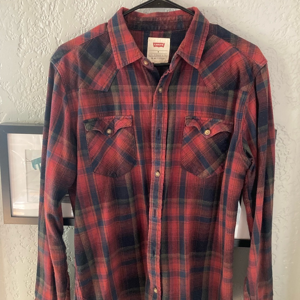 Levi's Vintage Men's Red Plaid Shirt